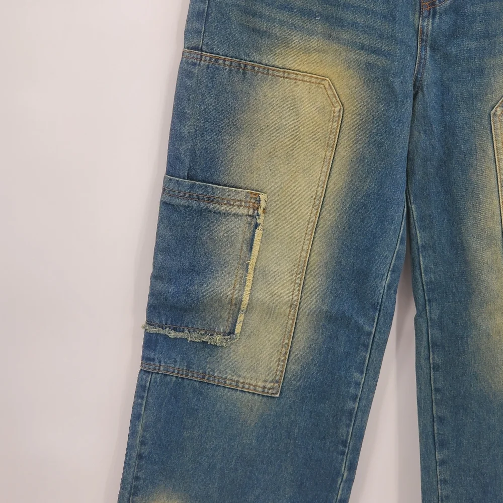 ☆☆  Fashion Nova Wide Leg Cargo Jeans Size 11 NWT